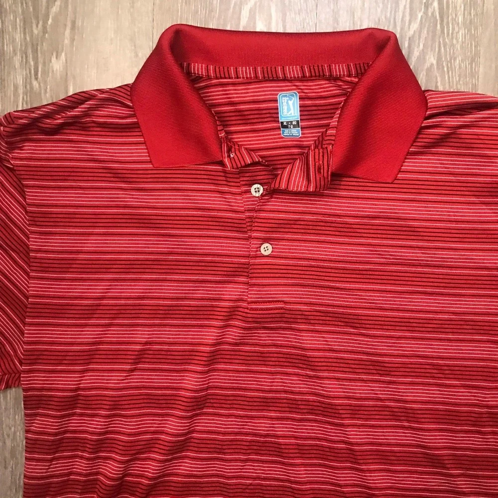 PGA‎ Tour Golf Striped Polo Shirt Men’s Size XL​